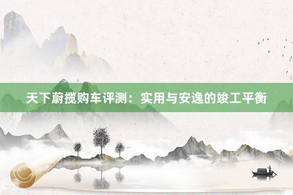 天下蔚揽购车评测：实用与安逸的竣工平衡